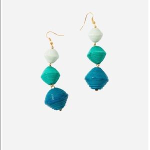 Noonday Collection paper bead earrings - teal